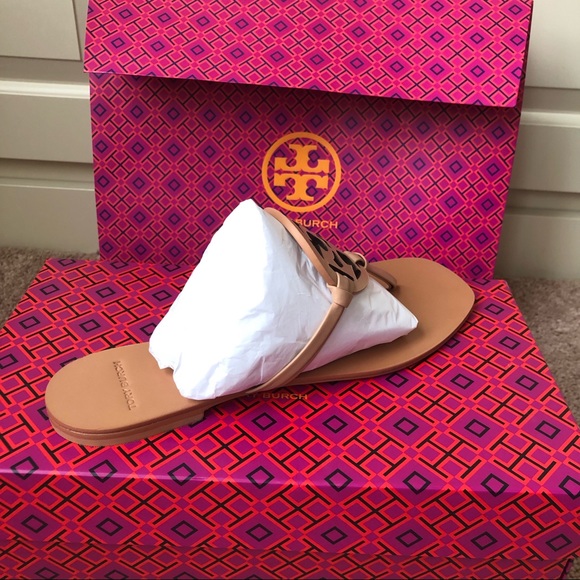 🆕Tory Burch Miller Sandal Natural Vachetta - Picture 3 of 8